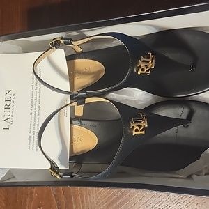 Ralph Lauren Wedge Sandal w adjustable t strap